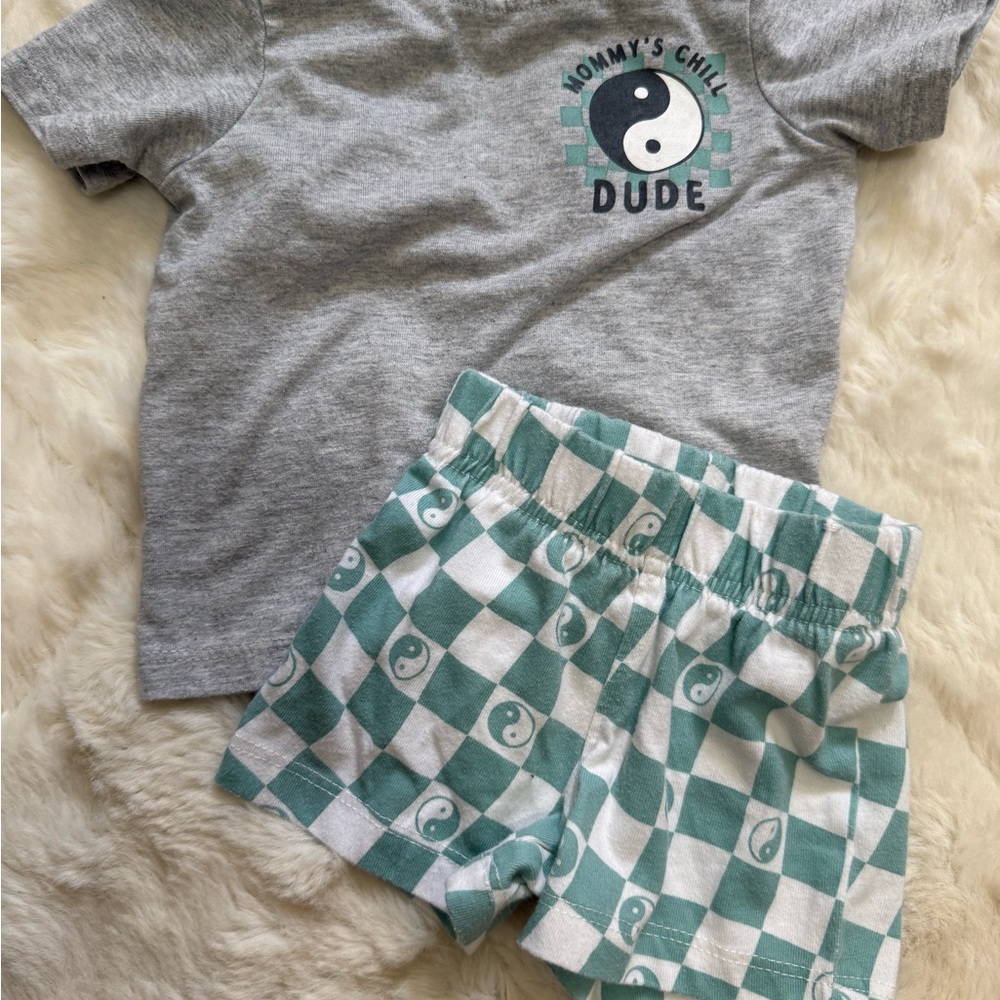 Kids Checkered Green Shorts